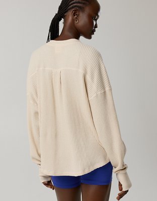 OFFLINE By Aerie Wow! Waffle Notch Neck Long Sleeve T-Shirt