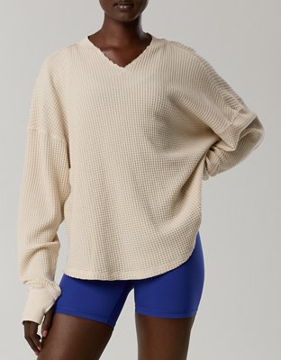 OFFLINE By Aerie Wow! Waffle Notch Neck Long Sleeve T-Shirt