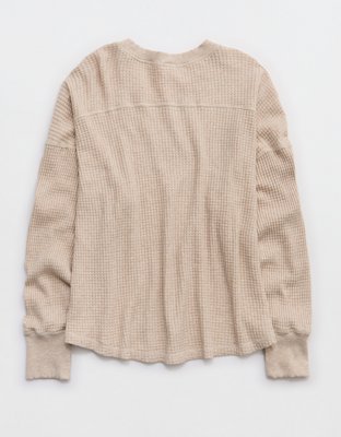 OFFLINE By Aerie Wow! Waffle Notch Neck Long Sleeve T-Shirt