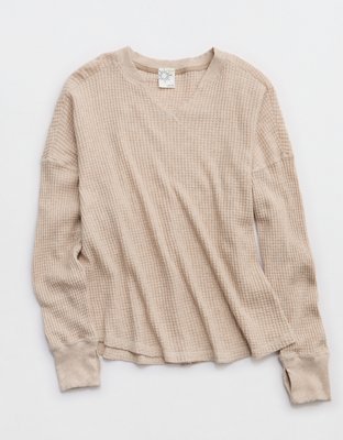 OFFLINE By Aerie Wow! Waffle Notch Neck Long Sleeve T-Shirt