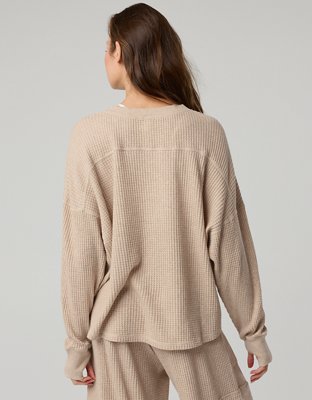 OFFLINE By Aerie Wow! Waffle Notch Neck Long Sleeve T-Shirt