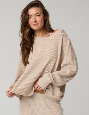OFFLINE By Aerie Wow! Waffle Notch Neck Long Sleeve T-Shirt