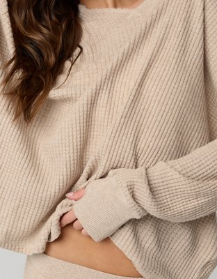 OFFLINE By Aerie Wow! Waffle Notch Neck Long Sleeve T-Shirt