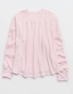 OFFLINE By Aerie Wow! Waffle Notch Neck Long Sleeve T-Shirt