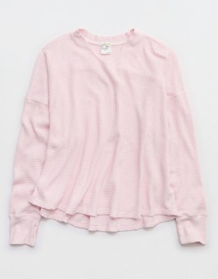 OFFLINE By Aerie Wow! Waffle Notch Neck Long Sleeve T-Shirt