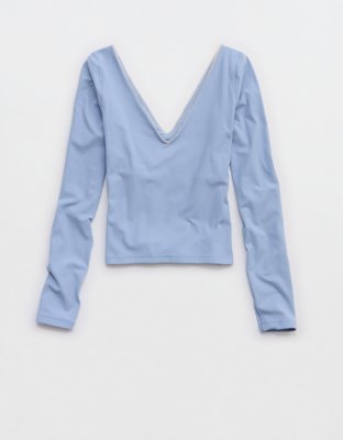OFFLINE By Aerie Real Me XTRA Rib Open V-Neck T-Shirt