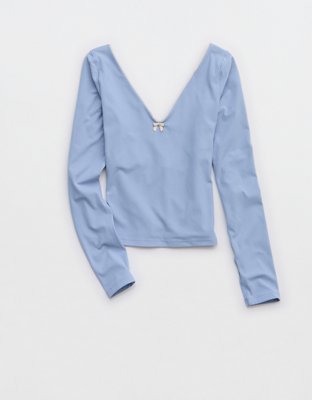 OFFLINE By Aerie Real Me XTRA Rib Open V-Neck T-Shirt