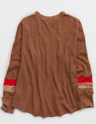 OFFLINE By Aerie Wow! Waffle Notch Neck Long Sleeve T-Shirt