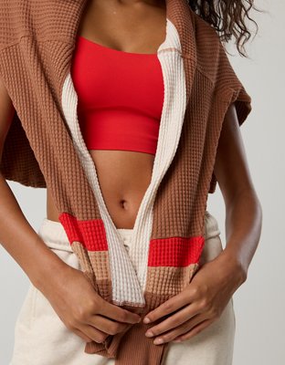 OFFLINE By Aerie Wow! Waffle Notch Neck Long Sleeve T-Shirt