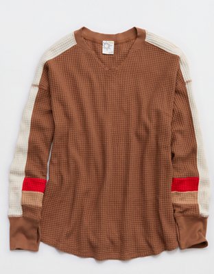 OFFLINE By Aerie Wow! Waffle Notch Neck Long Sleeve T-Shirt