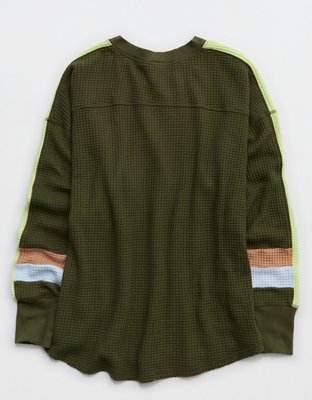 OFFLINE By Aerie Wow! Waffle Notch Neck Long Sleeve T-Shirt