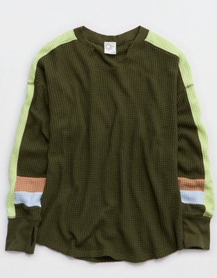 OFFLINE By Aerie Wow! Waffle Notch Neck Long Sleeve T-Shirt