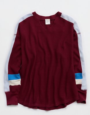 OFFLINE By Aerie Wow! Waffle Notch Neck Long Sleeve T-Shirt