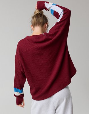 OFFLINE By Aerie Wow! Waffle Notch Neck Long Sleeve T-Shirt
