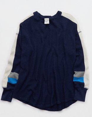 OFFLINE By Aerie Wow! Waffle Notch Neck Long Sleeve T-Shirt