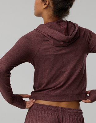 Женские худи Offline By Aerie Weekend Away Full Zip, цвет: Королевский синий ягодный — фото 3
