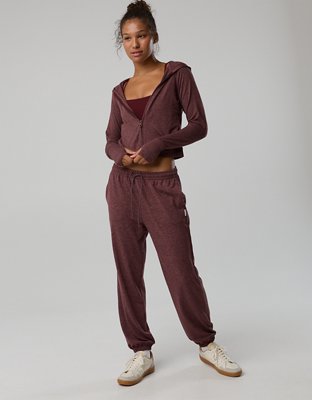 Женские худи Offline By Aerie Weekend Away Full Zip, цвет: Королевский синий ягодный — фото 5