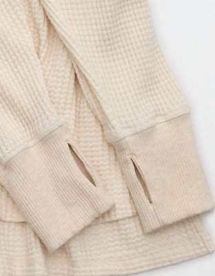OFFLINE By Aerie Wow! Waffle Long Sleeve V Neck T-Shirt
