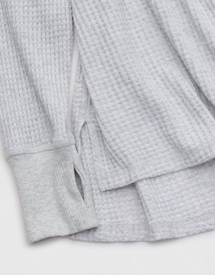 OFFLINE By Aerie Wow! Waffle Long Sleeve V Neck T-Shirt