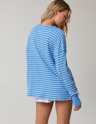 OFFLINE By Aerie Wow! Waffle Long Sleeve V Neck T-Shirt
