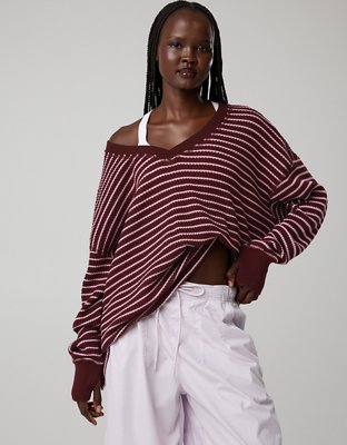 OFFLINE By Aerie Wow! Waffle Long Sleeve V Neck T-Shirt | OFFLINE