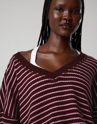OFFLINE By Aerie Wow! Waffle Long Sleeve V Neck T-Shirt