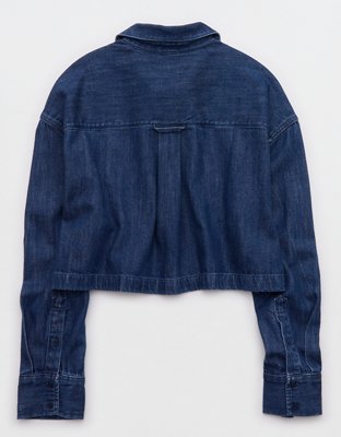 OFFLINE By Aerie Cropped Button Up Shirt