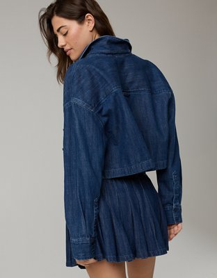 OFFLINE By Aerie Cropped Button Up Shirt