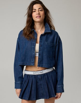 OFFLINE By Aerie Cropped Button Up Shirt