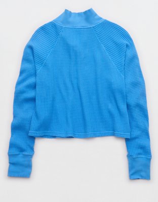 OFFLINE By Aerie Wow! Waffle Mockneck Long Sleeve T-Shirt