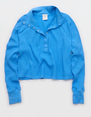 OFFLINE By Aerie Wow! Waffle Mockneck Long Sleeve T-Shirt
