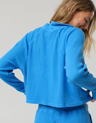 OFFLINE By Aerie Wow! Waffle Mockneck Long Sleeve T-Shirt