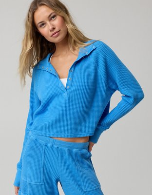 OFFLINE By Aerie Wow! Waffle Mockneck Long Sleeve T-Shirt