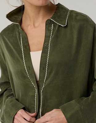 OFFLINE By Aerie You're So Smooth Button Up Shirt