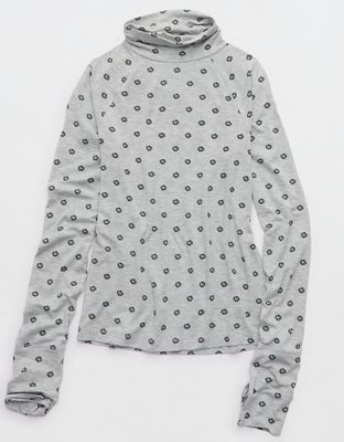 OFFLINE By Aerie Thumbs Up Long Sleeve Turtleneck Shirt