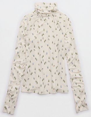 OFFLINE By Aerie Thumbs Up Long Sleeve Turtleneck Shirt