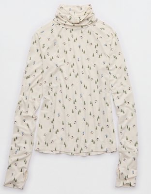 OFFLINE By Aerie Thumbs Up Long Sleeve Turtleneck Shirt