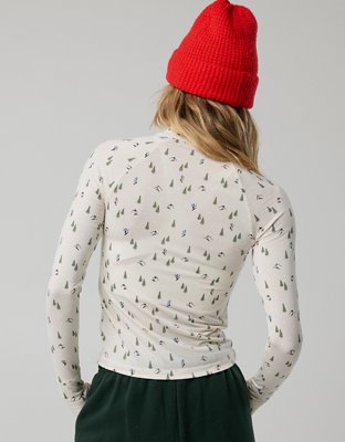 OFFLINE By Aerie Thumbs Up Long Sleeve Turtleneck Shirt