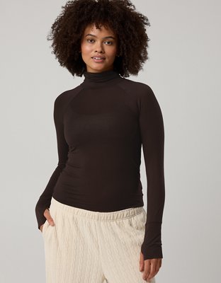 OFFLINE By Aerie Thumbs Up Long Sleeve Turtleneck Shirt