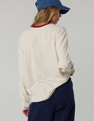 OFFLINE By Aerie Team USA Collection Let's Stretch Long Sleeve T-Shirt