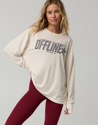 OFFLINE By Aerie Let's Stretch Long Sleeve Boyfriend T-Shirt