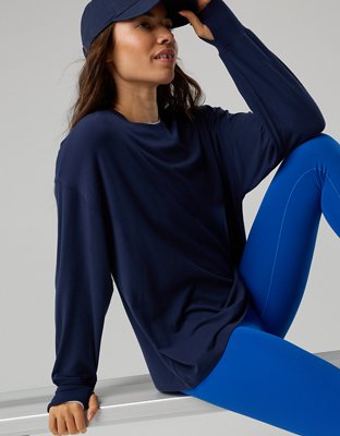 OFFLINE By Aerie Let's Stretch Long Sleeve Boyfriend T-Shirt