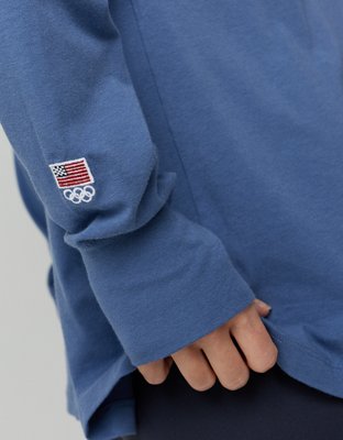 OFFLINE By Aerie Team USA Collection Let's Stretch Long Sleeve T-Shirt
