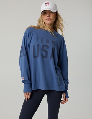 OFFLINE By Aerie Team USA Collection Let's Stretch Long Sleeve T-Shirt