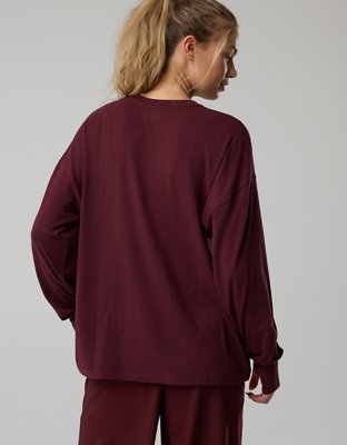 OFFLINE By Aerie Let's Stretch Long Sleeve Boyfriend T-Shirt