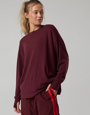 OFFLINE By Aerie Let's Stretch Long Sleeve Boyfriend T-Shirt