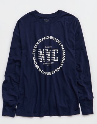 OFFLINE By Aerie Let's Stretch Long Sleeve Boyfriend T-Shirt