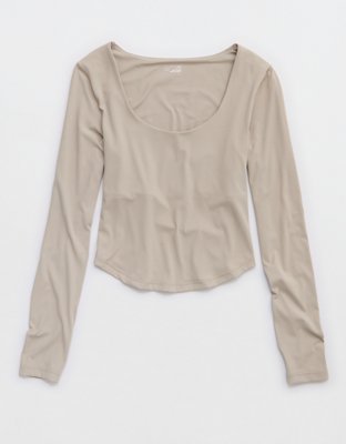 OFFLINE By Aerie Real Me Long Sleeve Scoop T-Shirt