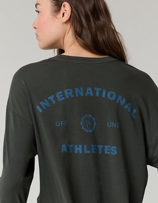 OFFLINE By Aerie Let's Stretch Long Sleeve Boyfriend T-Shirt