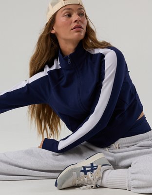 OFFLINE By Aerie Pique Long Sleeve Full Zip
